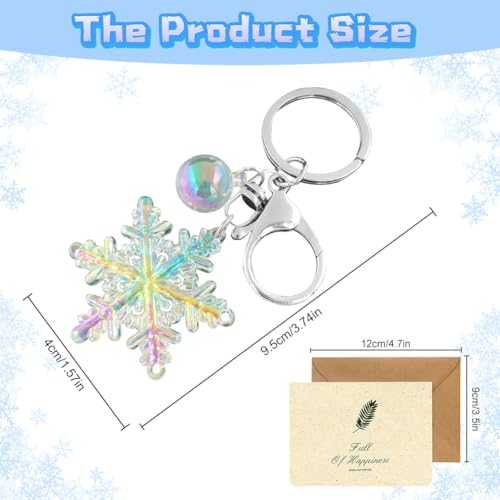 Verblindende sleutelhanger voor vrouwen, acryl sneeuwvlok hanger sleutelhanger tas Charm Lucky hanger Kerstmis sleutelhanger voor stelletjes minnaar mam vrienden met een auto, wit, een maat, wit 5