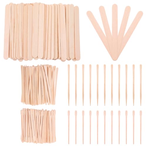 300 stuks houten spatels Waxen wegwerphout Sticks voor haar verwijdering Cosmetics Houten spatels ijs Sticks Houten mond spatels voor knutselen Wax Set houten sticks (3 maten mond spatels)