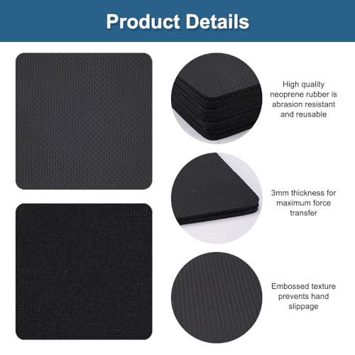 10 stuks gewicht tillen Grip Pads Professionele Neopreen Grip Pads krachtspoor, Non-slip Black Fitness Grip Pads, comfortabel stabiel, voor Bodybuilding, Fitness, Bescherming en Maximale Grip 3