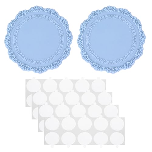 Wax Siliconen Pad 2 Pieces Wax Seal Pads met 40 Double Sided lijm Dots voor DIY, Blauw