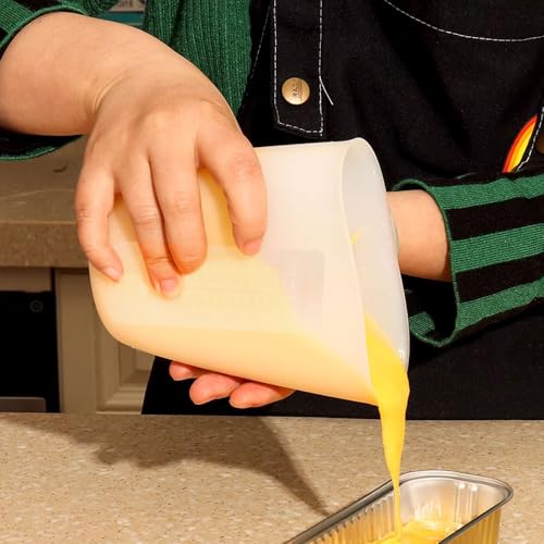 Siliconen meetbekers, 1000ml Grote Siliconen meetbeker Epoxyhars, Meetbekers met meting voor handwerk, Siliconen meetbeker, Epoxy Resin keuken mallen voor keuken DIY Ambacht 3