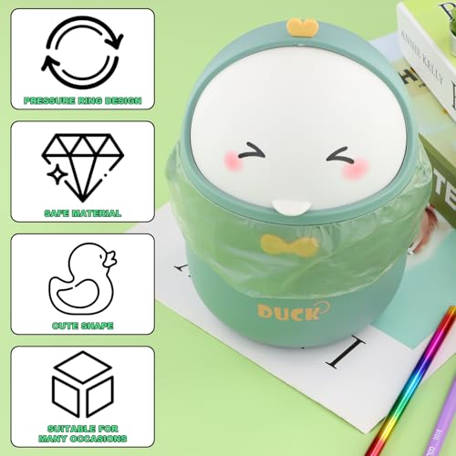 Mini Bureau prullenbak met Lid, Kleine badkamer Tafel prullenbak, Portable Cute Cartoon Style Prullenbak, Kinderen Kantoor prullenbak, Plastic Make-up Prullenbak 4