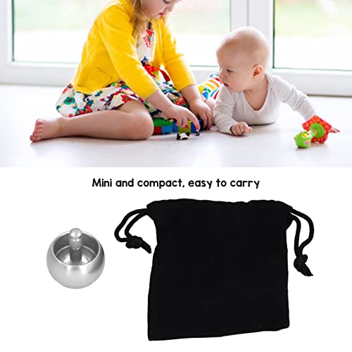2 st. Metalen Flip Over Top Tippe Boven Roestvrij staal Draai Top Speelgoed Gyroscopen Gift Roestvrij staal Automatische Flip Mushroom Vorm metalen top met opslagzak (zilver) 3