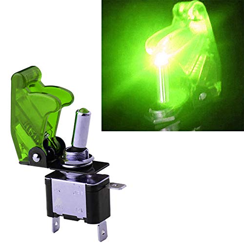 Schakelschakelaar met LED-weergave, groene schakelschakelaar voor auto, 12V/20A, SPST-schakelaar, aan/uit-schakelaar, groen (3PCS) 3