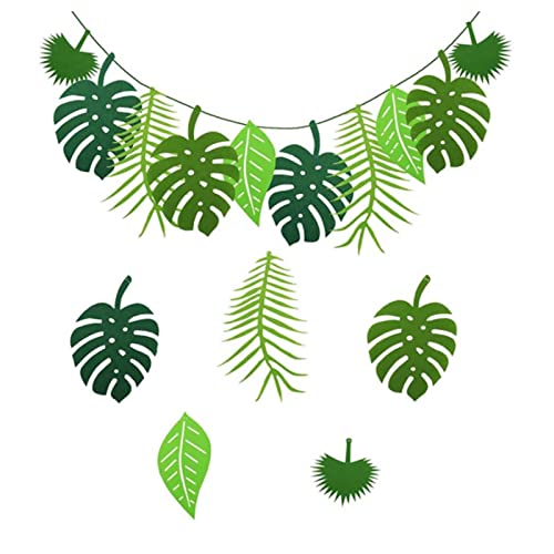 Tropical Leaf Banner Garland, Hawaiian Party Decoration Tropical Garland Leaf Banner Tropical Palm Garland Party Decoration for Hawaiian Luau Party Jungle Beach Thema Party 1PCS
