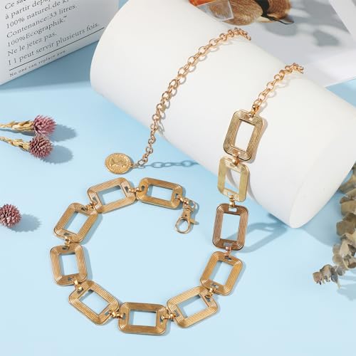 Metalen Taille Ketting Riem voor Vrouwen, Verstelbare Punk Ketting Riem Skinny Riemen voor Jean Pants Jurk 4