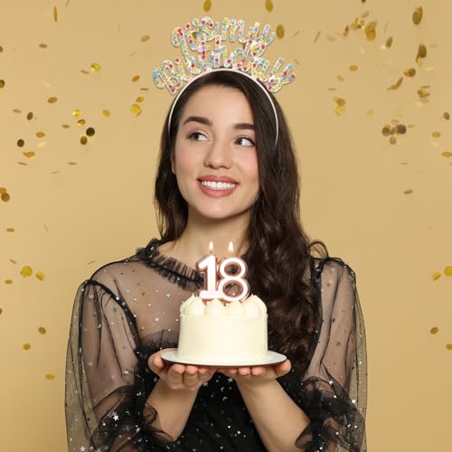 It's My Birthday sjerp met hoofdband, verjaardag sjerp tiara voor vrouwen feest kroon verjaardag koningin decoratie kit accessoires, roségoud 5