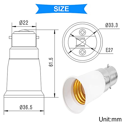 10 st B22 naar E27 Bulb Adapter, Lamp Base Converter, Bajonet Converter voor LED, Energie besparen Lampen met elektrische Pen Tester 4