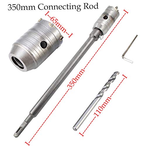 Gatzaag voor wand, Ø 65 mm boor, gatsnijder 350 mm SDS Plus schacht, beton cement steen kern boor bit 4