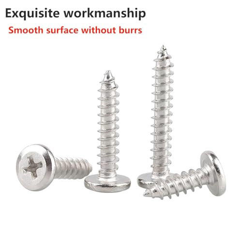 20st zelftappende schroeven, 304 RVS kruiskop platte kop, M6*60mm, zilver 3