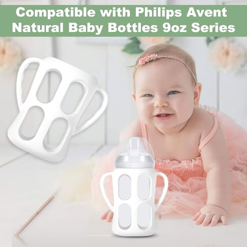 3 st. Baby fles handgrepen voor Philips Avent Natural Baby flessen 9oz, Easy Grip Siliconen handgrepen voor baby flessen Accessoires voor Philips Avent, Laat Baby Onafhankelijk