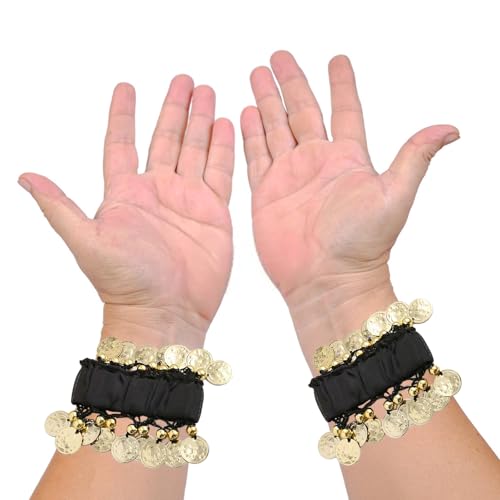 4 paar Belly Dans armband, armbanden met munten, Chiffon Belly Dans armband, Geschikt voor Dans Performance, partijen 3