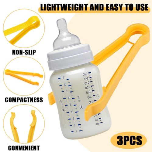 3 stuks Baby flessentangen, Multifunctioneel Skid Bottle Clips Non-Slip Voeden Bottle Clamp Sterilized Tang Hot Bottle Holder Anti-scalding Bottle Clips voor baby's pasgeboren peuter 3