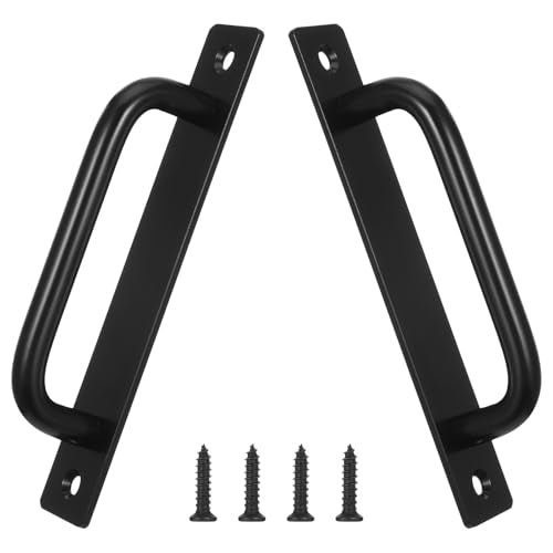 Barn Door Handle, 2 stuks Legering handvat schuifdeur handvat schuifdeur handvat met plate kast deur handvat zwarte handgrepen voor deurkast Keukenmeubels Tuin Gate schuur kabinet deur