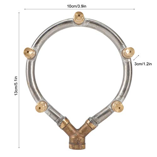 Verstelbare ronde besproeiingssproeier mist met 5 nozzles, roestvrij staal voor tuinbesproeiing, Geschikt voor landbouw en pestcontrole 5