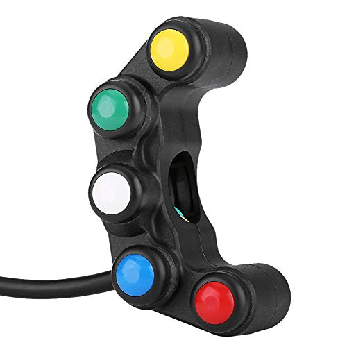 Koplampschakelaar Relais Universele 22mm motorhendel 5 in 1 Hazard rem mistlicht Hoorn AAN/UIT Switch