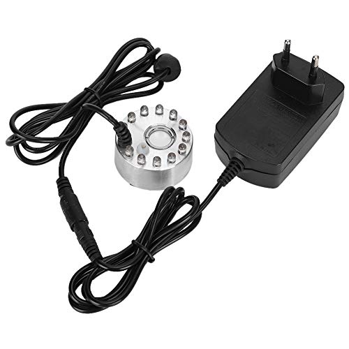 Mini waterfontein mist machine, ornamental mist mist atomizer met 12 LED-verlichting voor landschap decoratie (EU-plug 100-240V)