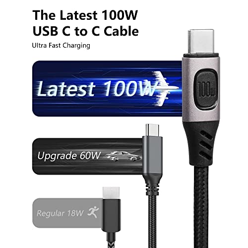 100W USB-C naar USB-C snelle voedingskabel, ondersteunt tot 5A 20V met DC4017 conversiekop, 5V 9V 12V, kan het vermogen tot 65W verminderen (kabel met DC 4017) 4