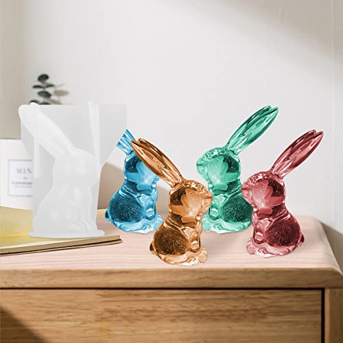 Siliconen Resin mallen, 3D Crystal Mold, Long Ears, Rabbits, Hars Casting Molds Animal Resin Molds voor DIY Home Decoratie, Hars ambachten 4