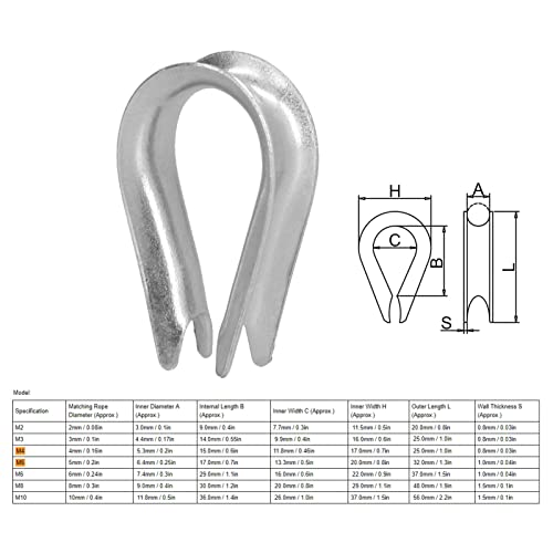 50 st. Draad touwvilt draad touw Clips Roestvrij staal Kabel Rigging Tools voor de scheepsbouw; (M2(2mm))
