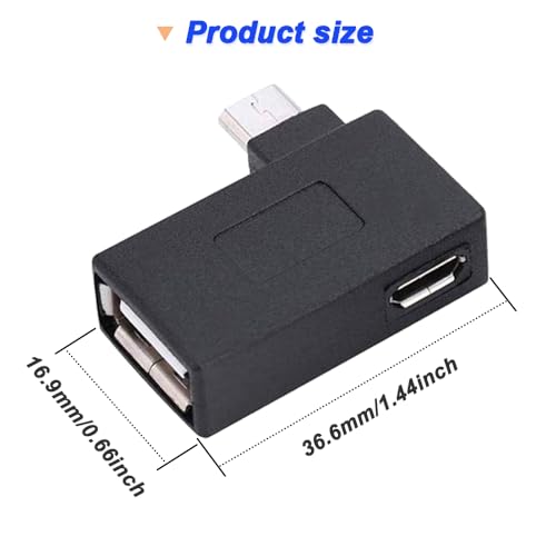 90 graden Micro USB OTG Adapter, (Links + Rechts), 2-in-1 Micro USB OTG Adapter met voeding voor Firestick, Streaming TV Stick, PlayStaion Classic (4-pack)
