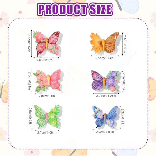 30 st. Mini Hars Vlinders, Kleurrijke Kleine Bloem Vlinders Kleine Hars Dier Figuren Miniatuur Decoratie voor DIY Crafts Poppenhuis Fairy Garden