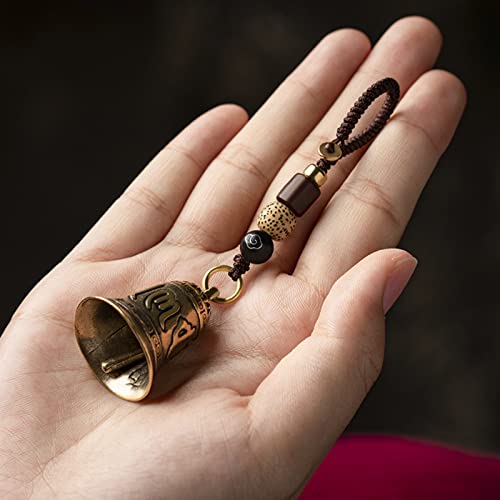 Hanging Bell, Feng Shui Bell, Metal Antiek Style Bell Decor, Exquise Carving Decoratieve Bell Lucky Bell voor Bag Keychain Rugzak 5
