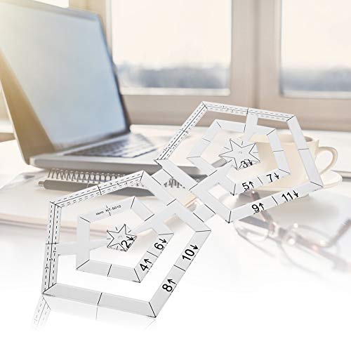 Dubbele Pentagon Quiltregels, Transparante Acryl Quilt Templates DIY Patchwork naaigereedschap 5