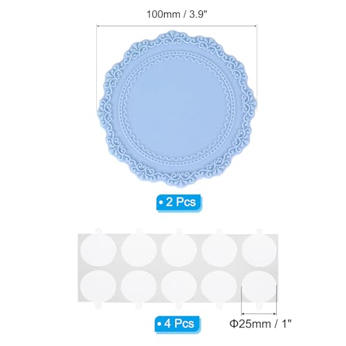Wax Siliconen Pad 2 Pieces Wax Seal Pads met 40 Double Sided lijm Dots voor DIY, Blauw