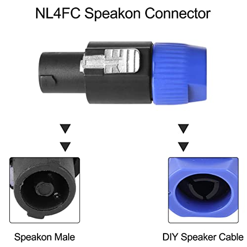 voor Speakon Connector NL4FC Speaker Audiokabeladapter, 4 Pole Plug DIY Draadschroef Twist Lock Head voor Neutrik voor Speakon NL4FC NL4FX NLT4X NL2FC Versterker, 12 stuks