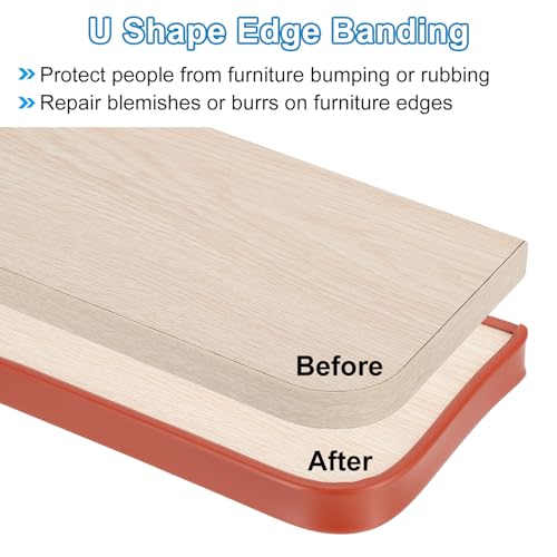 TPE U Vorm Rand Banding, 1 - 9/16" x 5m Zelfklevende Flexibele Veneerrand, Meubels Randbeschermer voor Plank Reparatie Kasten, Tafel Reparaties, Grijs 4