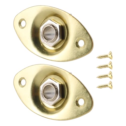 2 Pack Gold Thick Oval Dent Electric Guitar Jack Output Plate Jack voor Fender Stratocaster Telecaster Vervanging hardware