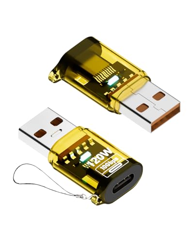 USB naar USB-C Adapter PD 120W Type-C Plug naar USB-A Bus Adapter Gegevensoverdracht en snelle lading Compatibel met Laptop, Telefoon, Tablet en PC, Pack van 2 (Een man naar C