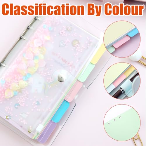25 Vellen/5 Sets Dividers voor Ring Binders, Filers Tabbladen A5, A5 Gekleurde Mappen Tabbladen, 6 Gaten Mappen Tabbladen, A5 Onderwerp Dividers Papierblad, Voor Notepad, Ring Binder, Planner 4