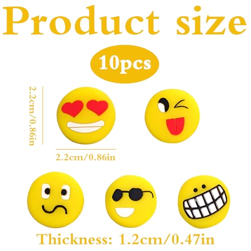 10 stukken Tennis Damper Vibratie Damper Tennis Damper Tennis Damper Emoji met Tennis Racket Damper voor tennisspelers Siliconen Tennis Accessoires Cadeau