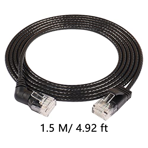 360°Rotation CAT6A Ethernet Kabel, Recht naar rechts hoek, High Speed 10Gbps 500Mhz Network Cord, Soft Nylon Net LAN, Super Light Cord, UTP afgeschermd Twisted Pair voor PC, Router 3
