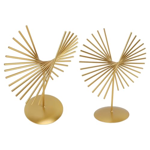 Metal Abstract Decoratie, Elegant Veelzijdig Licht Luxe Minimalistisch Handgemaakt Geometrische Lijnen Beeldhouwkunst Decor voor Office for Living Room 4