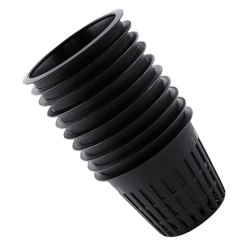 10Pcs Mesh Plant Pots, Aquatic Pond Plant Pots, Hydroponic Plant Basket voor Lily en andere waterplanten(Zwart)