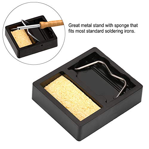 Soldeerijzer, Mini elektrische Soldeerijzer houder met spons, 600°C hittebestendig Soldeerijzer Base 4
