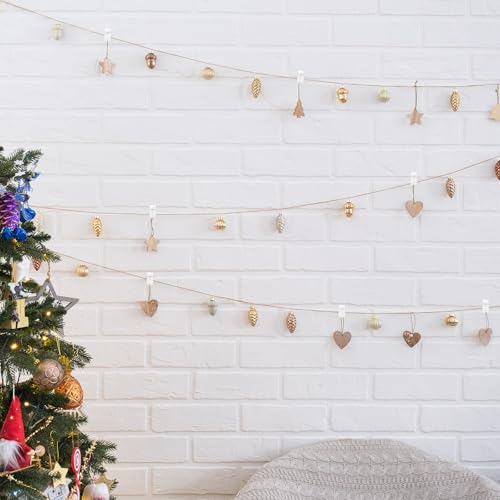 Zelfklevende Clips, 20 st Plastic Mini Rechthoekige Tapestry Hanger Sticky Clips Wall Clips Photo Clip voor Papier Poster Foto Hangend Kantoor Huis, Wit 5