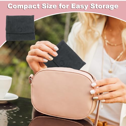 Reis Sieraden Tassen, 2 stuks Zachte draagbare kleine fluwelen sieraden Tassen met snap knop rits voor oorbellen ketting armbanden opslag reizen donker grijs 4x4 inch 4