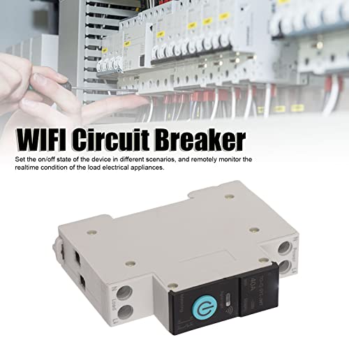 Din Rail Circuit Breaker Smart Wifi Switch Mobiele telefoon afstandsbediening 3 Timing modi voor huishoudelijke apparaten Din Rail Circuit Breaker (40A)