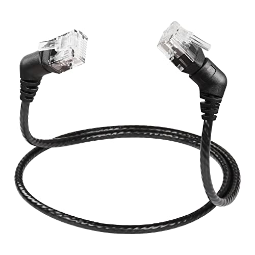 Cat6a Ethernet Kabel 360° Rechterhoek naar rechterhoek Hoge snelheid 10Gbps LAN Kabel voor Routers, Modem, PC, Schakelaars, Hub, Laptop (0,5m)