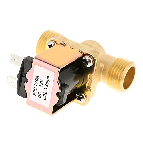 Messing Solenoïde Valve 1/2 Inch DC 12V Normaal gesproken gesloten Messing Elektrische Solenoïde Valve Water Heater Magnetische Water Valve Straight 5