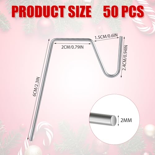 AIEX 50Pcs Kersthaken, metalen goothaken voor buiten Kerstverlichting Weerbestendig Kerstverlichting voor buitensnaar verlichting