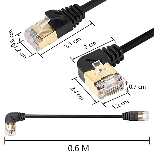 RJ45 Cat8 Ethernet Cable, Plug to Plug, High Speed Cat8 Network Cable, 40 Gbit/s 2000MHz SFTP Patch Cable voor Router Modem Server etc. (Links) 3