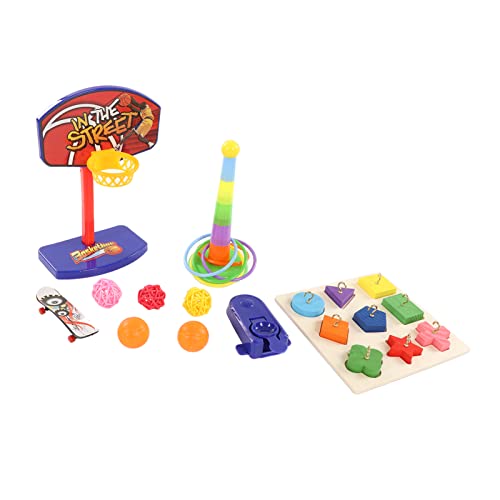 Parrot Bird Toy Set kleurrijke Basketbal Skateboard Verlicht angst puzzel stapelen Sepak Takraw Bird Toy