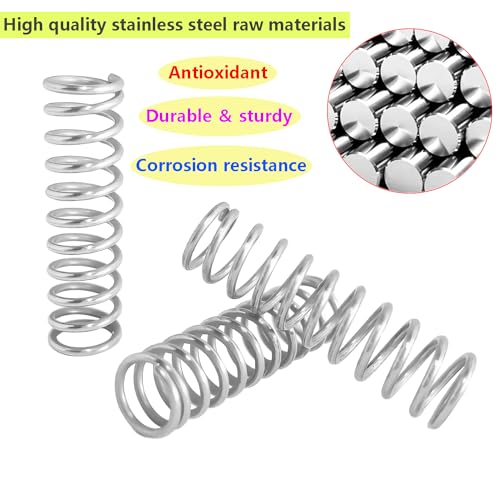 10 stuks Mini roestvrij stalen veren, metalen veren voor vervanging en reparatie, 1 x 5 x 40 mm compressieveren, mechanische compressieveren 4