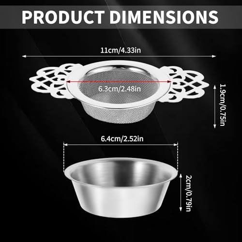 2 st. Losse Thee Infuser Roestvrij staal Dubbele Petal Tea Stainer Extra Fijne Mesh Theedruppels Theepot Divider voor 6-10cm Cup Mond, Zilver