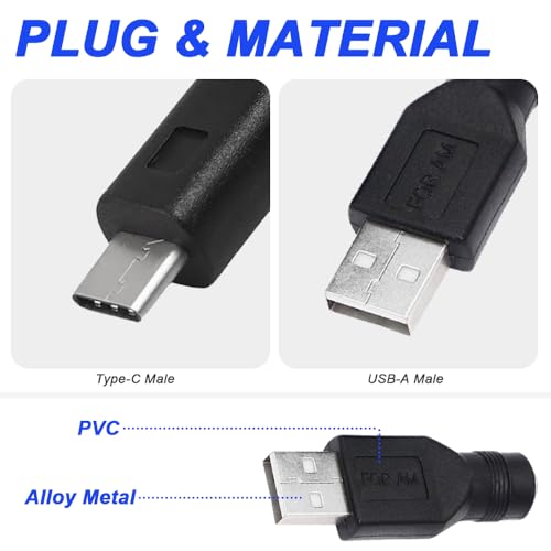 DC-plug met USB-adapter 5.5mm x 2.1mm & DC-plug met Type-C-adapter 5.5mm x 2.1mm 5V-converterplug voor USB-apparaten en laptops (Terug van 10) 5